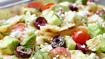 Recipes  bTomato Cucumber Pasta Salad with Avocadob
